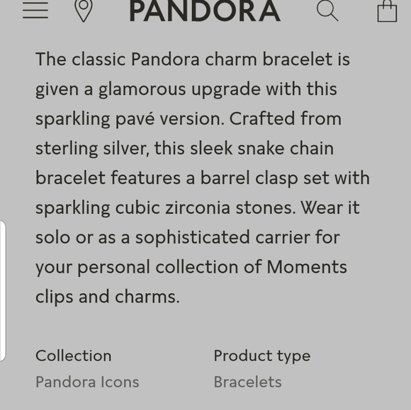 Pandora Icons blue pave snake barrel bracelet - Picture 13 of 14